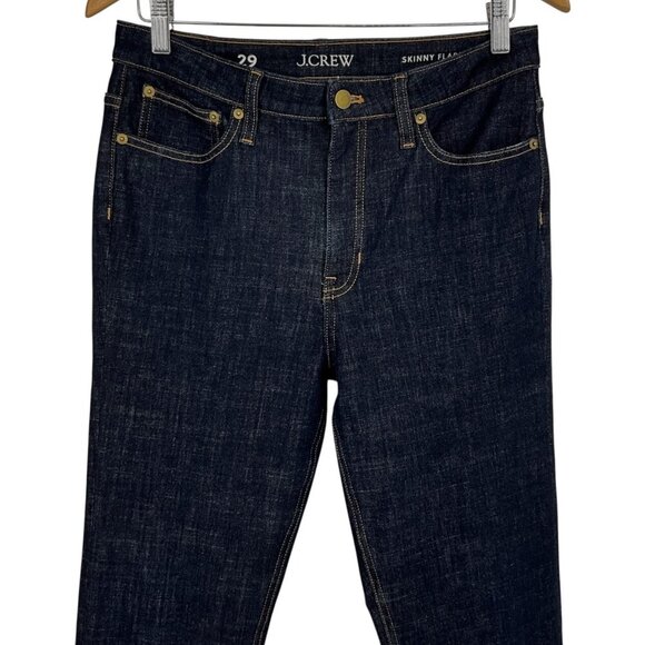 J. Crew Skinny Flare Jeans Rinse Wash Blue High Waist Size 29 Denim Pants - Picture 2 of 11